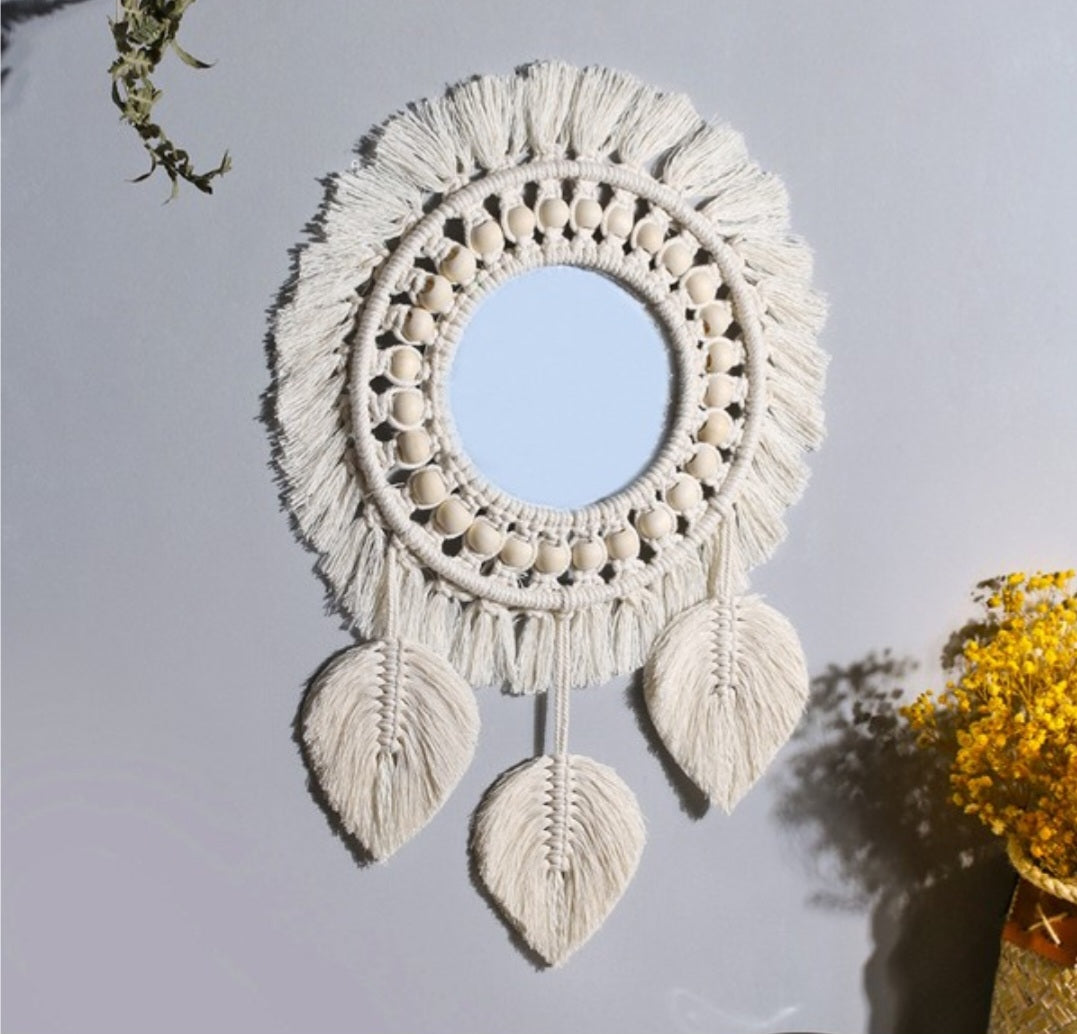 Bohemian woven leaf tapestry