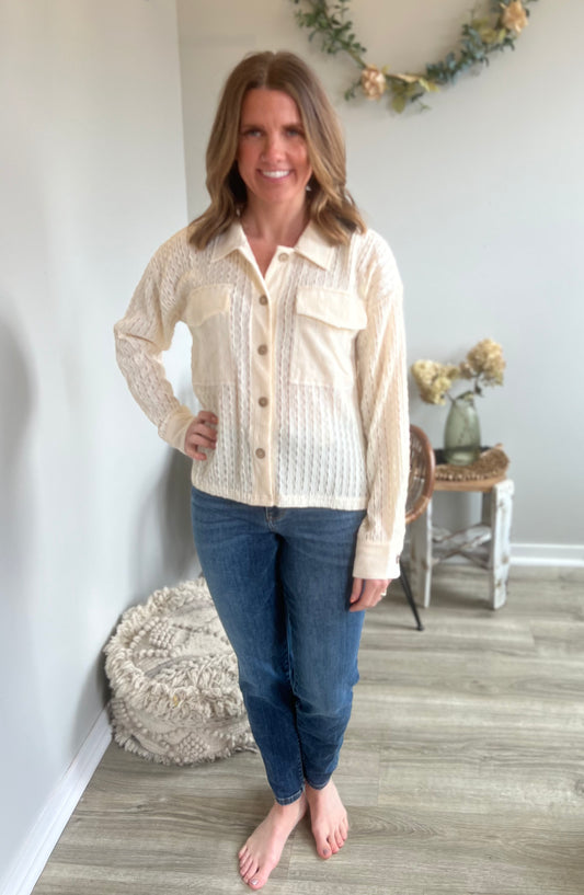 Sheer Cream Long Sleeve