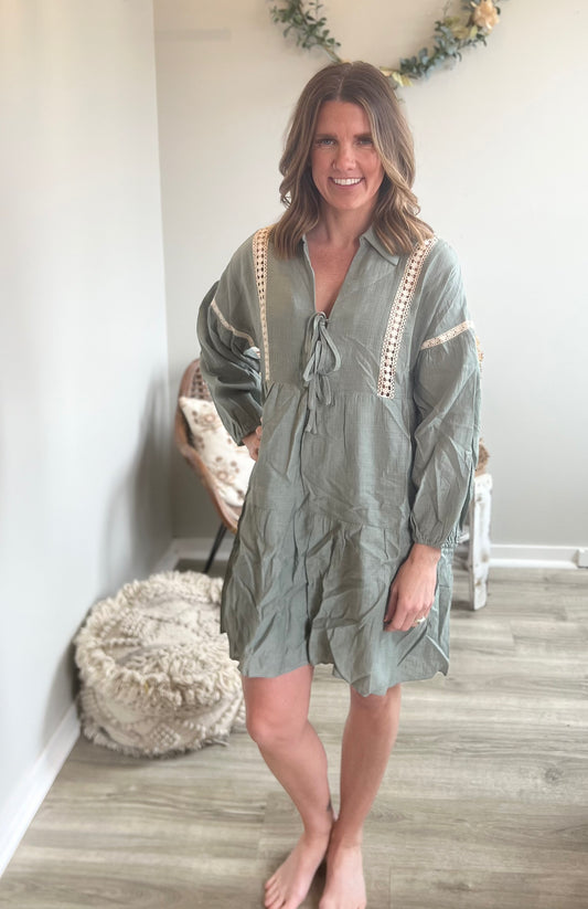 Sage Long Sleeve Dress