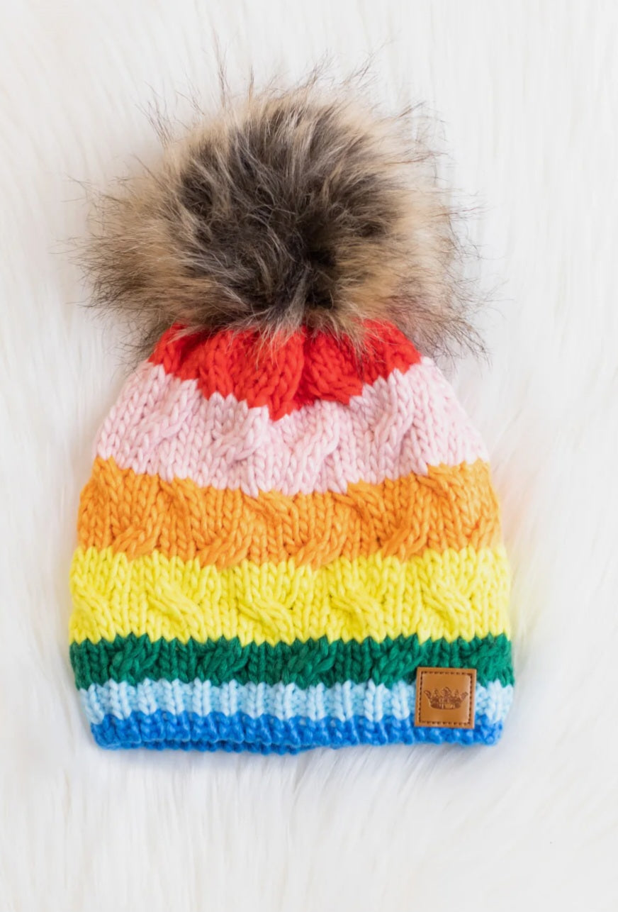 Rainbow Dream Kids Pom Hat