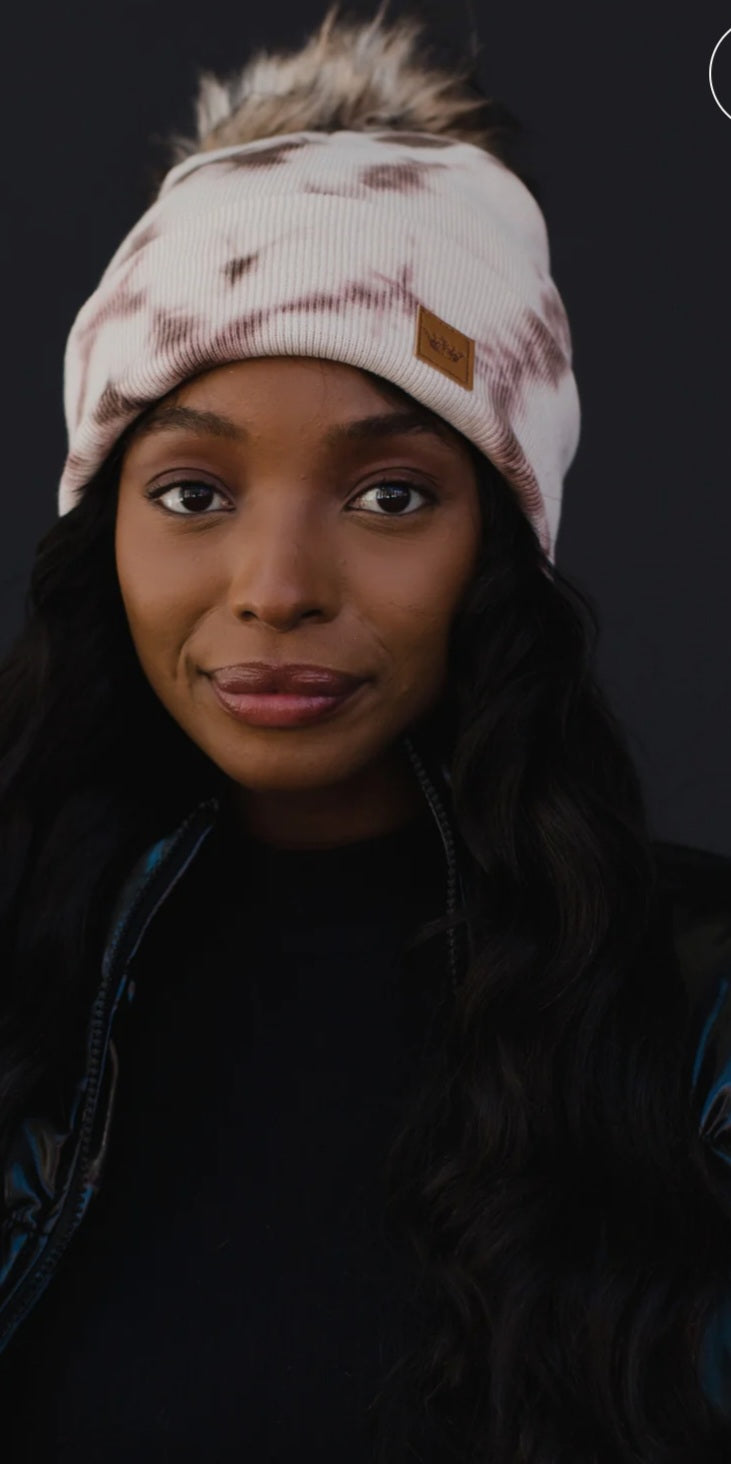 Pale Pink Marble Pom Hat