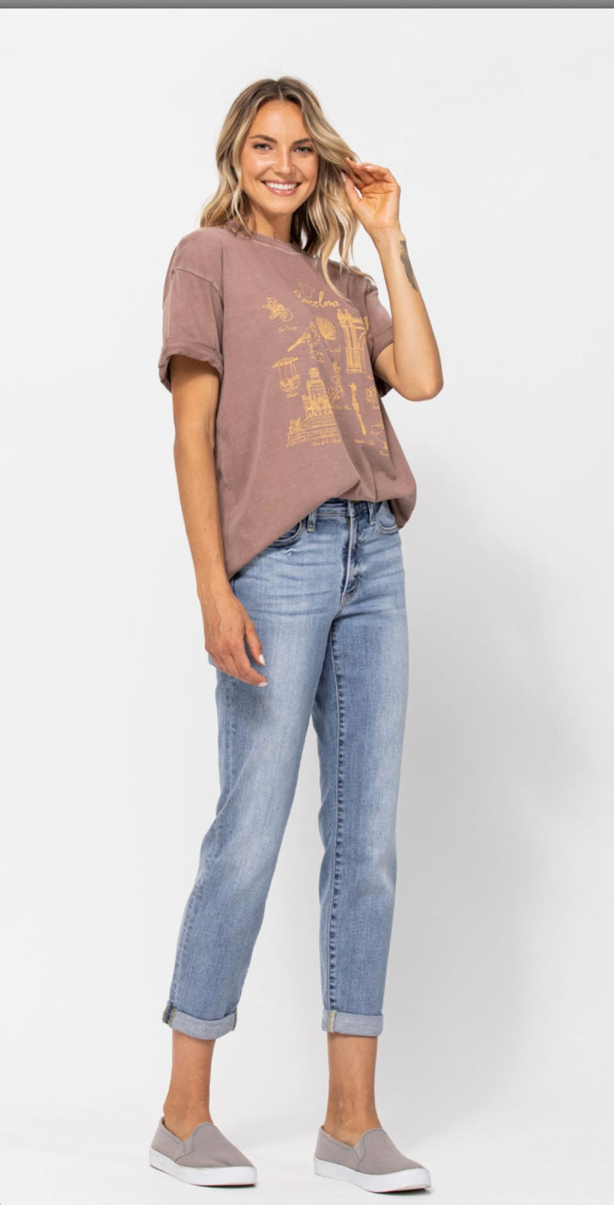 Non-distressed Judy Blue mom jeans plus and regular