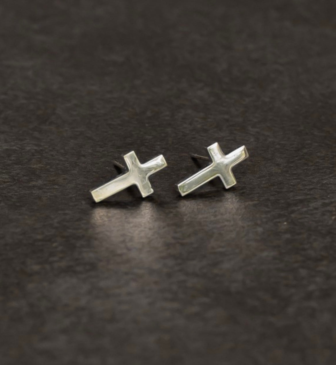 Silver cross earrings